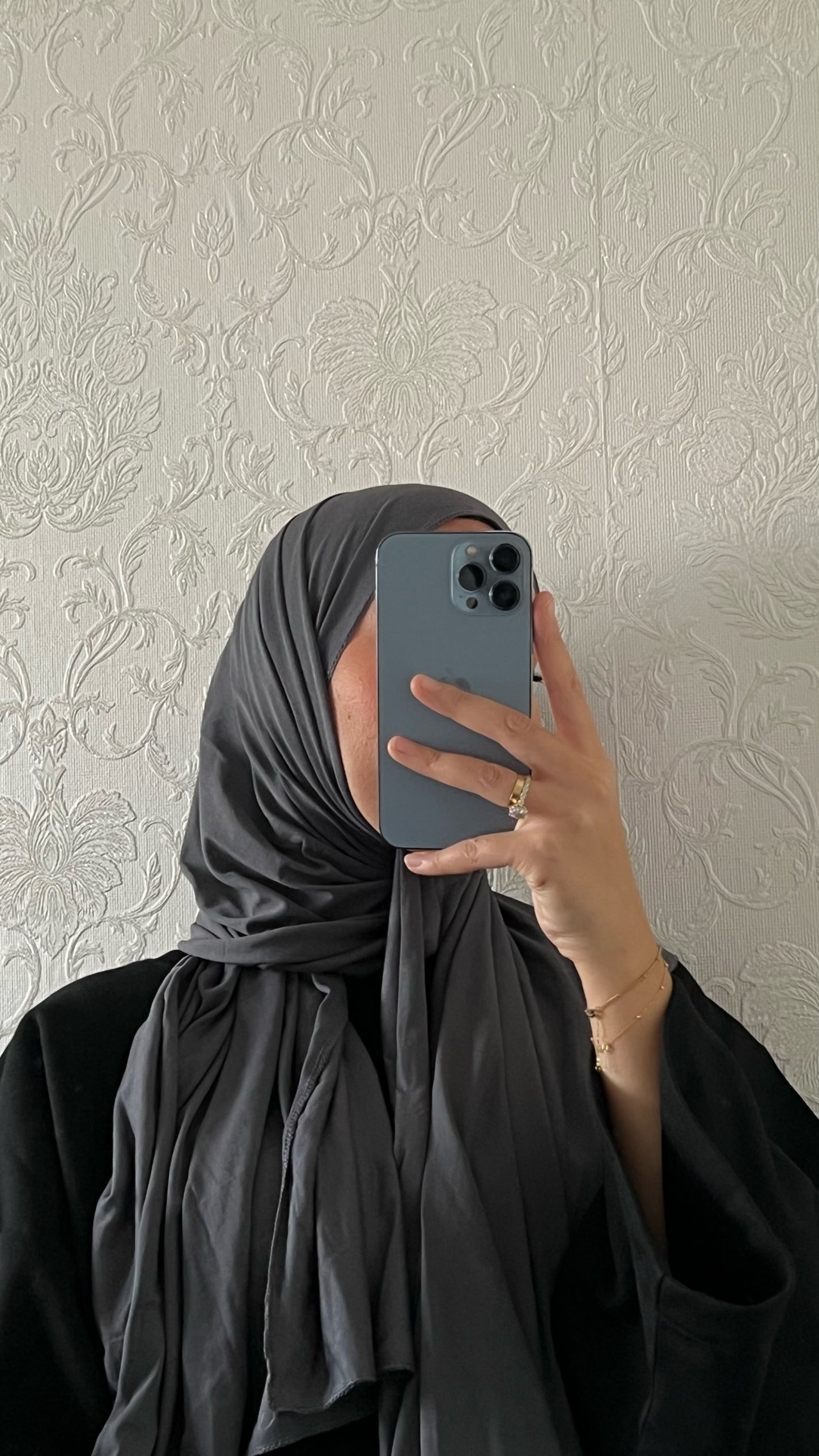 Hijab en jersey - GRIS FONCÉ