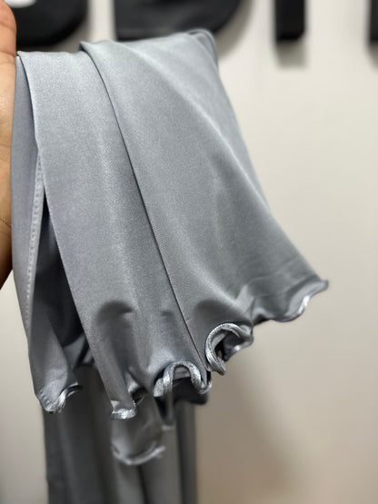 Hijab en jersey premium luxe frisé satiné - GREY