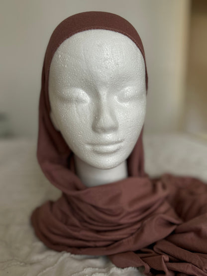 Hijab en jersey -OLD ROSE